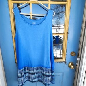 LOGO Layers Lori Goldstein Knit Tank Top Shirt Blue XL